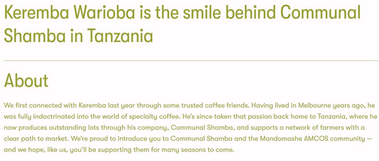 Tanzania Communal Shamba Filter Roast